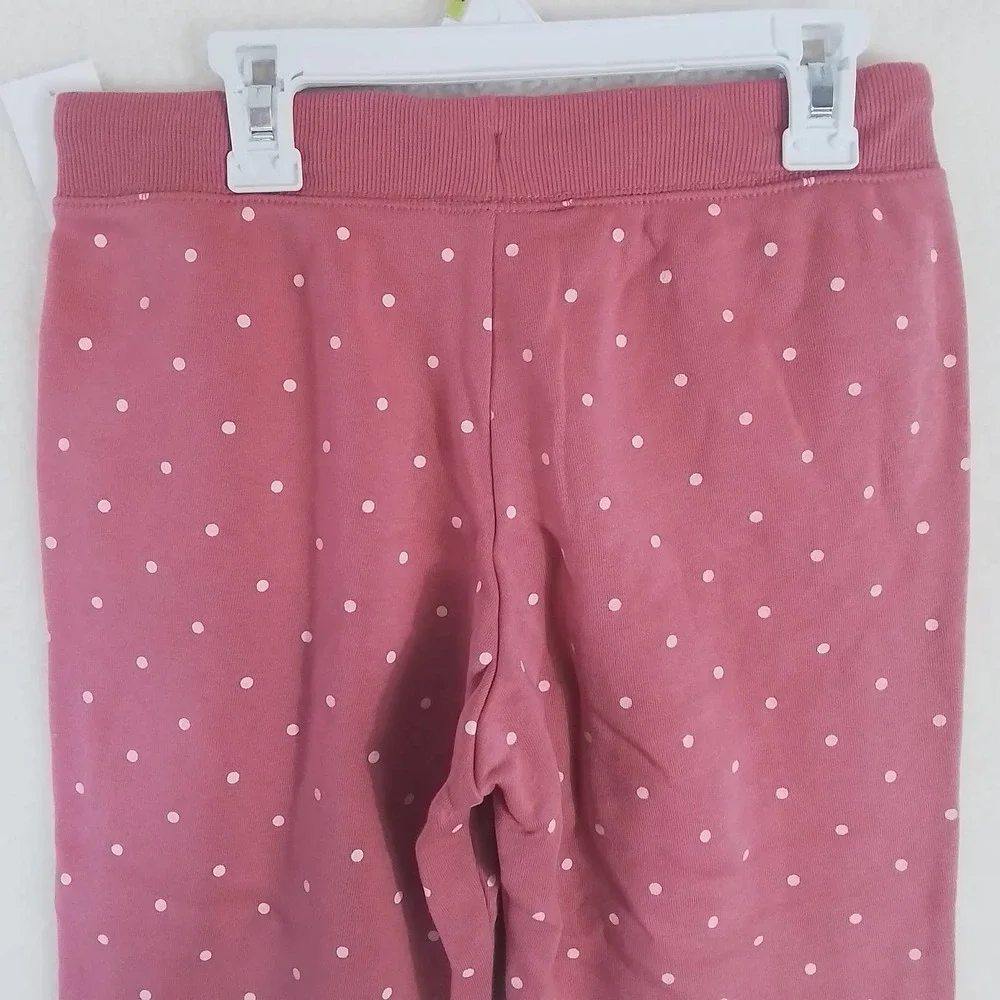 Oshkosh Fleece Lined High Rise Jogger Girl's Size‎ 14 in Pink Polka Dots